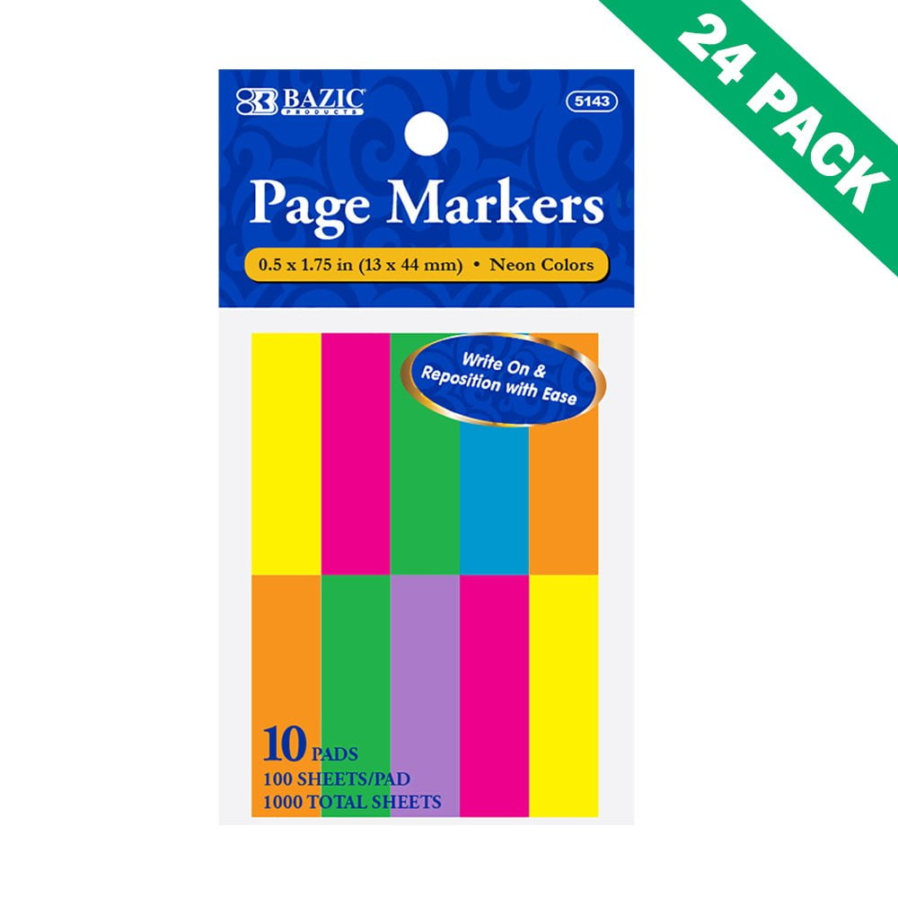 Adhesive Page Markers, Colored Journal Page Marker Stickerspack Of 24