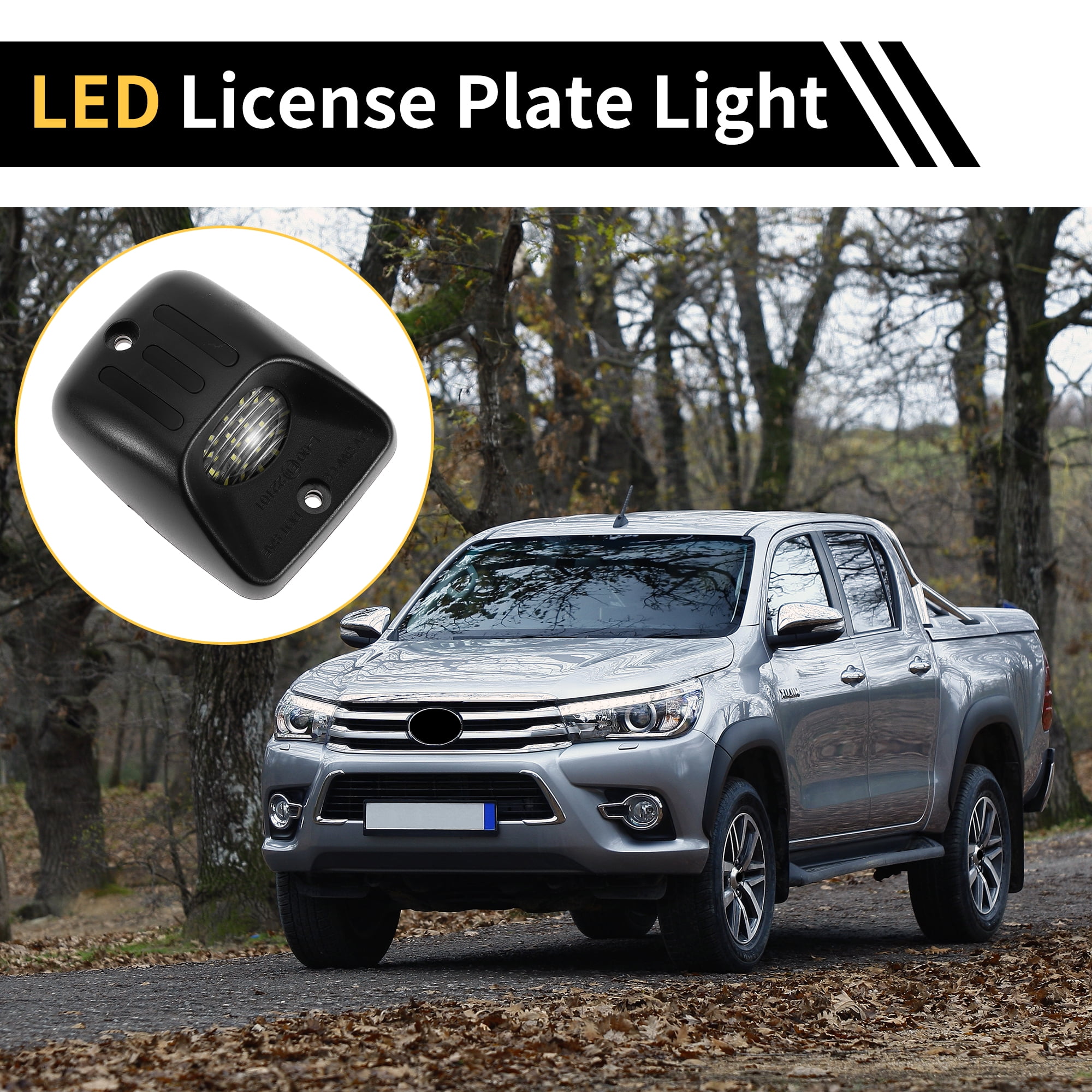 Unique Bargains 2 Pcs LED License Plate Light Tag Lamp Assembly for Toyota Tacoma 1995-2004 White Red 6500K Clear Lens