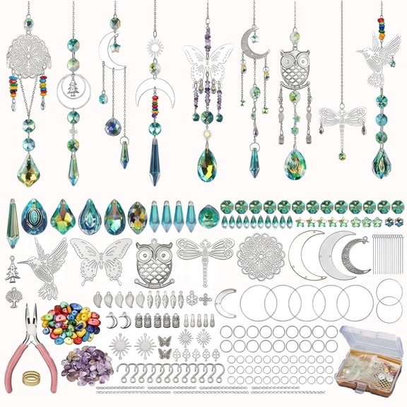 DIY Suncatcher Kit 460pcs Sun Catchers Making Supplies Art and Crafts for Adults Hanging Prism Sun Catcher with Crystals Ball Indoor Window Home Wedding Garden Festival Decor Gifts