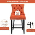 thumbnail image 3 of Aukfa 27.2" Upholstered Bar Stools Set of 2 Counter Height Bar Chairs with Backrest, Orange, 3 of 8