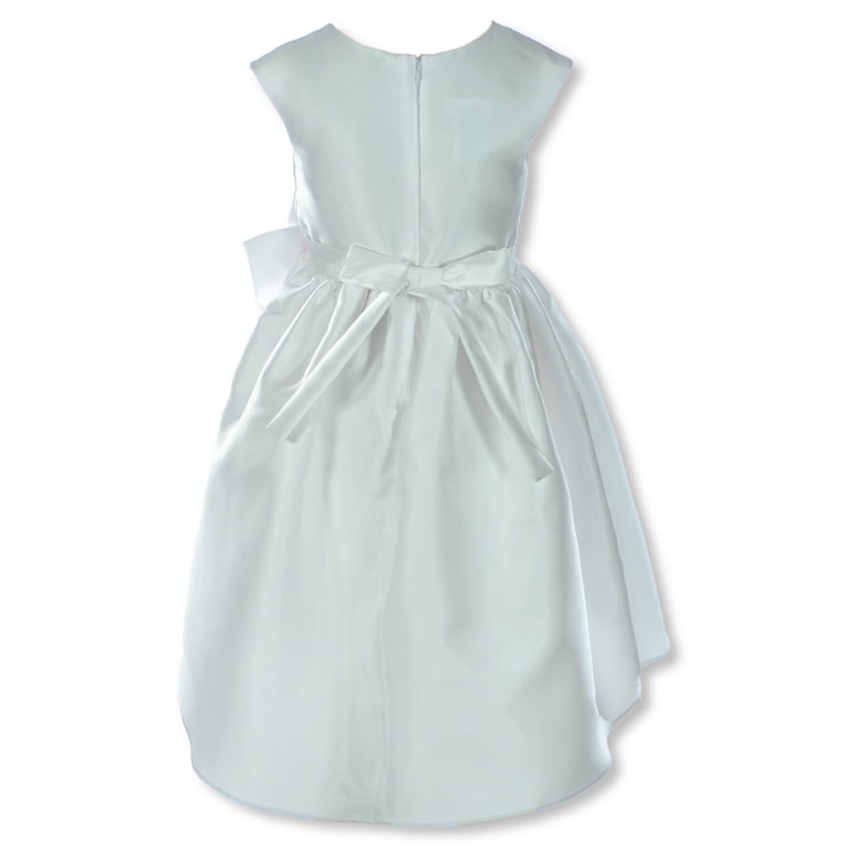 Bonnie Jean Girls Mikado Cascade Dress white 7 Big Girls
