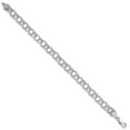 thumbnail image 2 of Real 14kt White Gold Lite 7mm Triple Link Charm Chain Bracelet; 7.25 inch; Lobster Clasp, 2 of 3