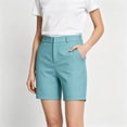 thumbnail image 3 of Womens Work Shorts Slim Fit Multi Color Tailored Polyester Short,Sky Blue Size 2XL, 3 of 5