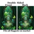 thumbnail image 2 of Fantasy Beautiful Landscape Magic Portal Mystic Fairy Tale Forest Butterfly Flowers Garden Yard Flag 12"x 18" Double Sided Polyester Welcome House Flag for Patio Lawn Outdoor Home Decor, 2 of 6