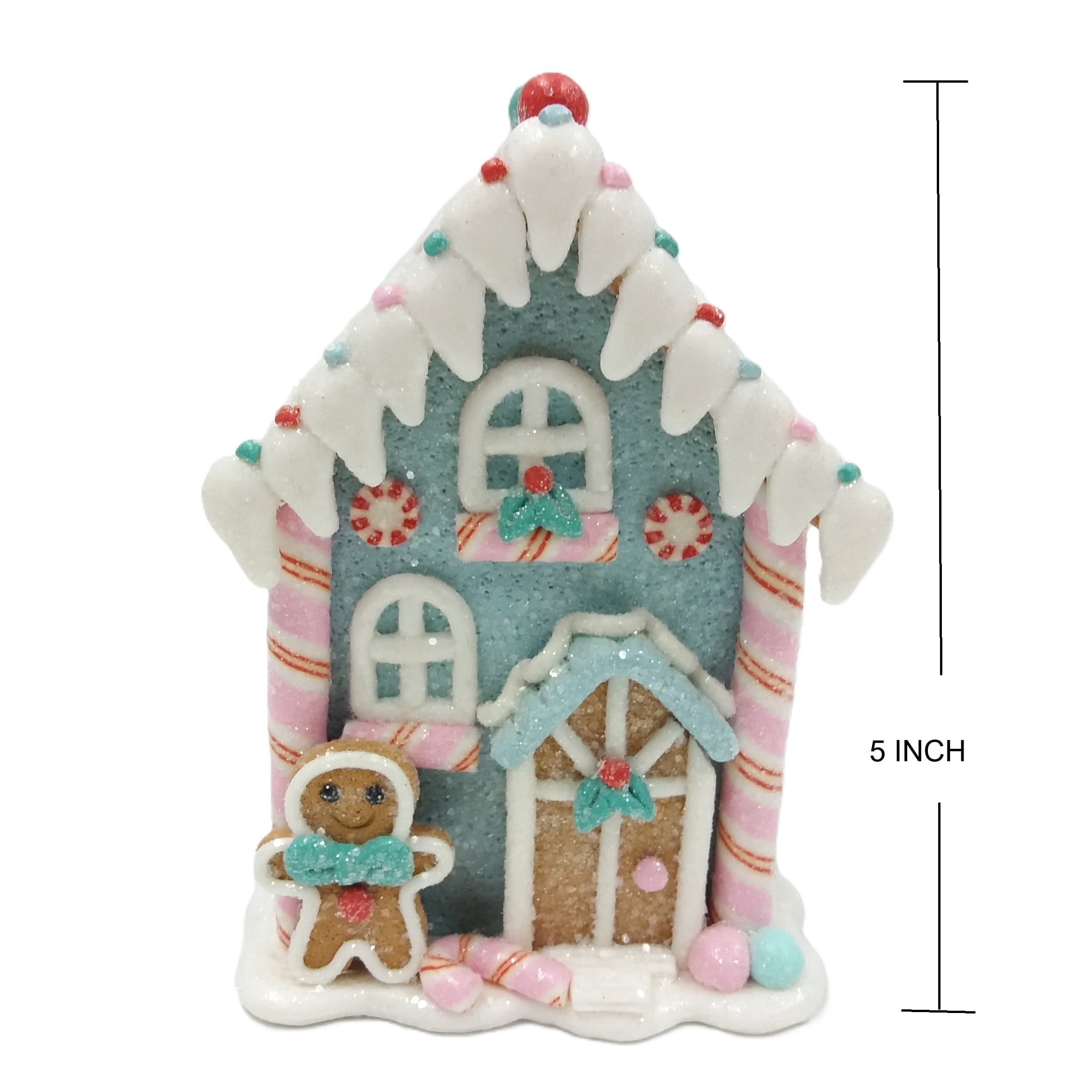 Clay Dough Gingerbread House Christmas Decoration, Blue/Pink/White, 5", by Holiday Time