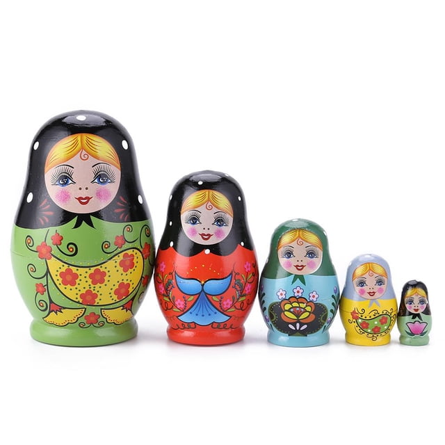1 Juego de muñecas anidadas, muñeca Matryoshka rusa pintada de Color, regalo divertido de madera hecho a mano Hugtrwg Para estrenar