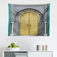 thumbnail image 1 of Moroccan Tapestry, Aged Gate Geometric Pattern Doorway Design Entrance Architectural Oriental Style, Fabric Wall Hanging Decor for Bedroom Living Room Dorm, 2 Sizes, Sepia Black, by Ambesonne, 1 of 1