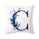 thumbnail image 1 of TEVEQ ¡Ahorra! Funda de almohada, 1 funda de cojín decorativa con letras del alfabeto, flores, 45 x 45 cm, cuadrada, para sofá, dormitorio, coche o silla., 1 of 4