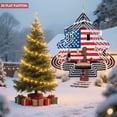 thumbnail image 4 of Patriotic Metal Hanging Christmas Tree Wind Spinner - American Flag Design with Ornaments for Garden & Yard Decor, 4 of 7