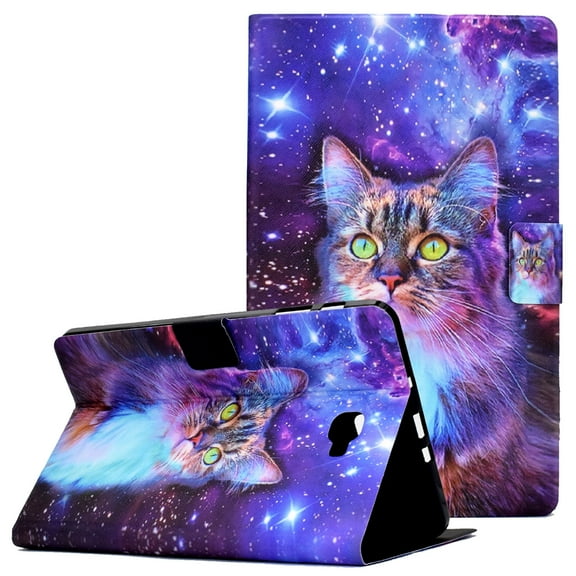 Galaxy Tab A 10.1 inch Case SM-T580/SM-T585, Allytech Premium PU Leather Multi-Angle Viewing Angles Stand Smart Auto Sleep Wake Folio Cover for Samsung Galaxy Tab A SM-T580/T585 2016, Galaxy Cat