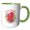 Green/White, variant on 3drose, Too Hot to Handle Funny Text and an Image of a Red Kitchen Glove, 11oz Two-tone Red Mug