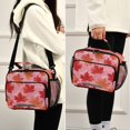 thumbnail image 5 of Insulated Lunch Bag 6L Leak-Proof Lunch Box with Shoulder Strap Multiple Pockets Lunch Tote Red Maple Leaf Pattern, 5 of 9