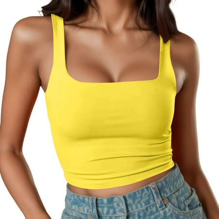 Entyinea Women s Wireless Bra Beauty Back Smoothing Minimizer Bra Yellow M