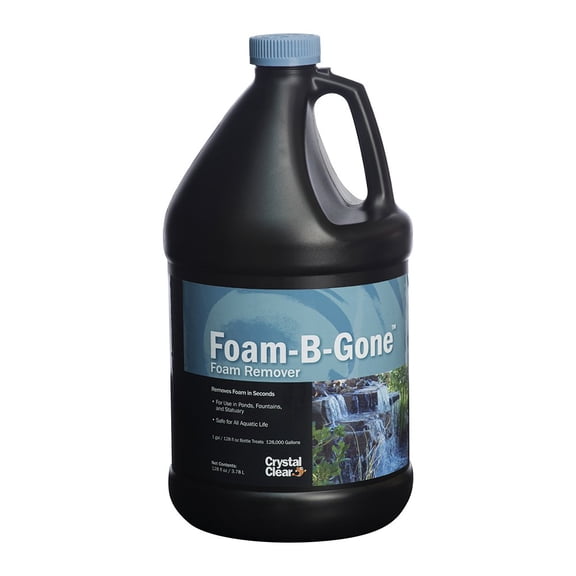 CrystalClear Foam-B-Gone Pond Foam Remover - 1 Gallon Treats Up To 128,000 Gallons