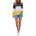 thumbnail image 5 of Xuanfei Women Casual Long Sleeve Round Neck Colorblock Sweatshirts, 5 of 6