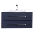 thumbnail image 3 of Cutler Kitchen and Bath Milano 36" Wood/Cultured Marble Bathroom Vanity in Blue, 3 of 5