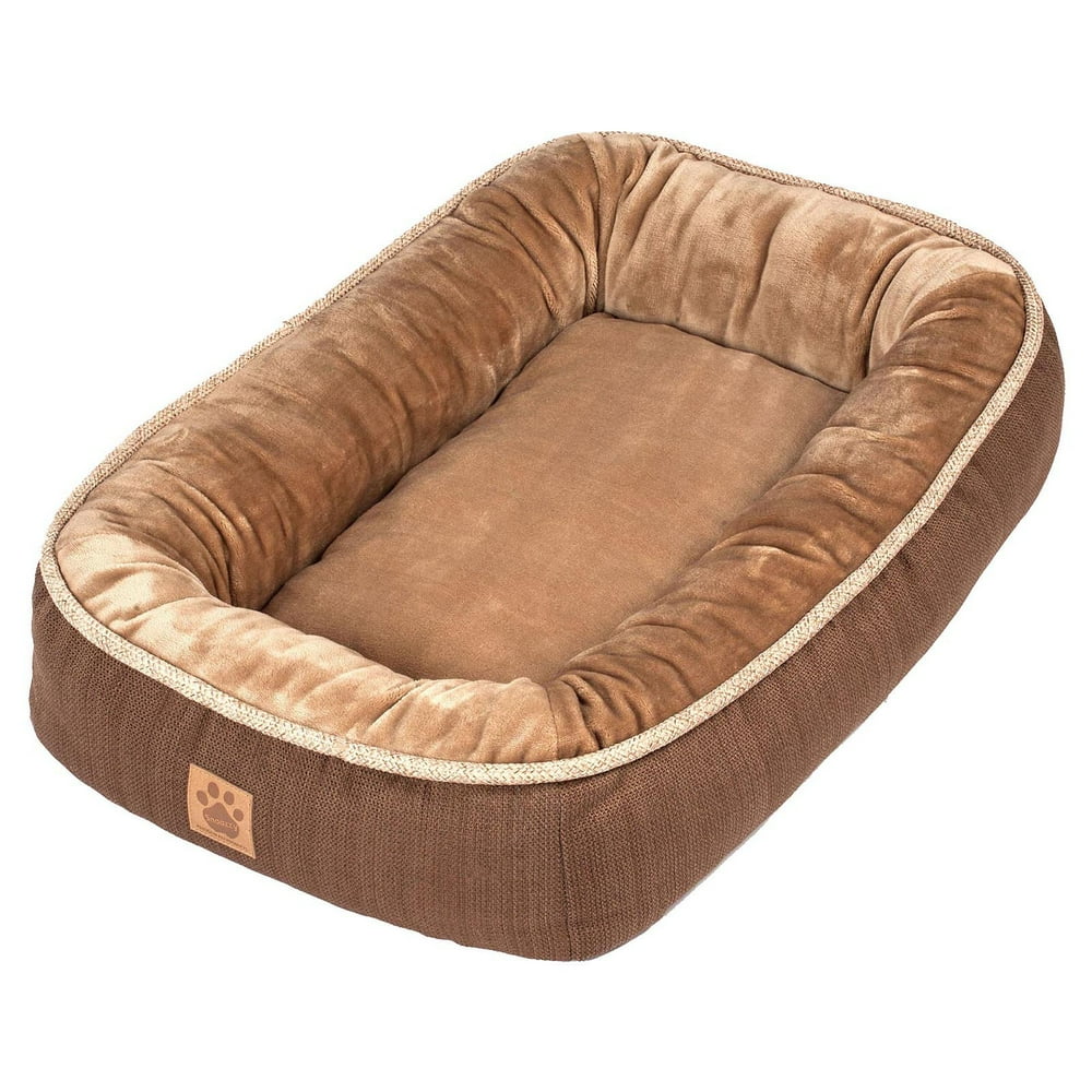 Precision Snoozzy Rustic Elegance Clamshell Pet Bed Brown Walmart