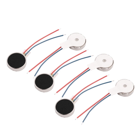 Uxcell 6 Pcs DC 3V 10 mm Dia Mobile Phone Coin Flat Vibrating Vibration Motor w Wire