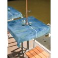 thumbnail image 2 of Outdoor Tablecloth with Umbrella Hole for Patio/Picnic/Party/Camping, Teal Blue Ombre Waterproof Table Cloth Square Cover Washable, Modern Abstract Art Turquoise Gradient (60"x 60"), 2 of 9