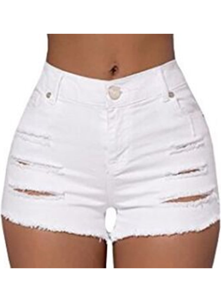 white jeans shorts