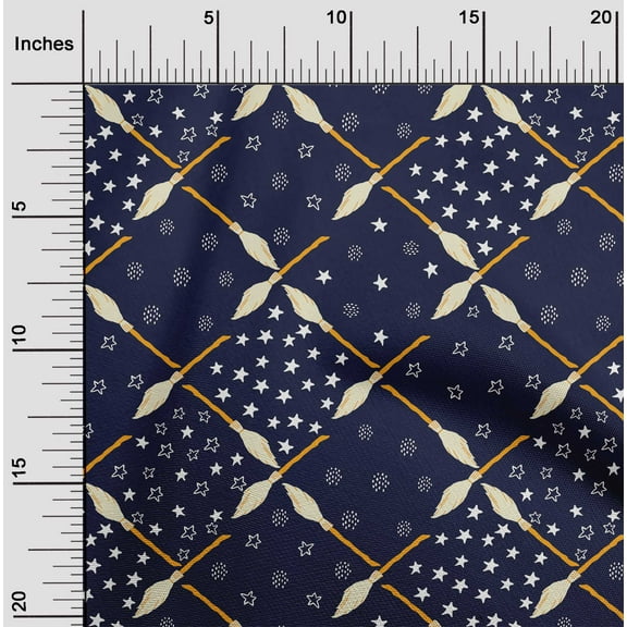 oneOone Cotton Jersey Dark Navy Blue Fabric Halloween Fabric For Sewing Printed Craft Fabric By The Yard 58 Inch Wide