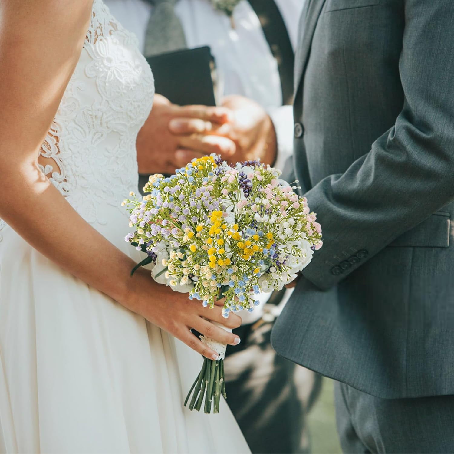 Babys Breath Artificial Flowers Decoration:30Pcs Plastic Multicolor Fake Flowers,Artificial Gypsophila Bouquet,Faux Flowers for Wedding Party Home Decoration