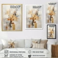 thumbnail image 4 of Designart "Cubic Perspective In Beige And Gold II" Abstract Collages Floater Framed Canvas Wall Art, 4 of 5