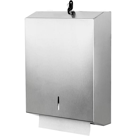 Gorlary Commercial Wall Mount Towel Dispenser, Grey