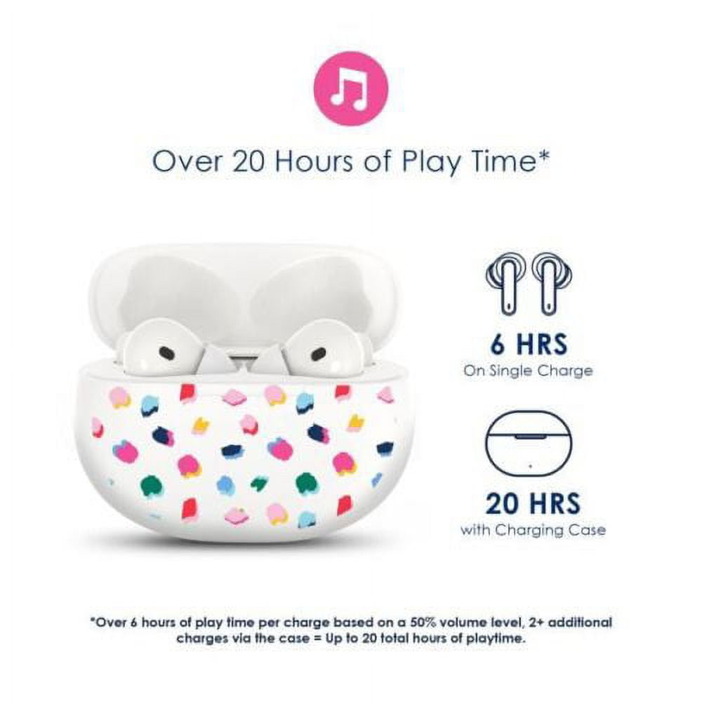 Packed Party "On The Dot" Bluetooth True Wireless Earbuds, IPX5 Water Resistant, Over 20 hours of play time