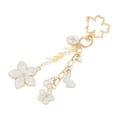thumbnail image 6 of Unique Bargains 1 Pc Handbag Charm Keychain Flower Bag Accessories Gold Tone White, 6 of 6