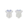 thumbnail image 2 of BemeyourBBs Newborn Baby Girl Boy Summer Clothes Baby Girls Boys 1st First Birthday Outfit 0 6 12 18 Months Bubble Romper Short Sleeve Cupcake Horse Embroidered Plaid Doll Collar Bodysuit Playsuit, 2 of 9
