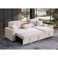 thumbnail image 2 of GOOEEN Chenille Pull Out Sofa Bed Modern L-Shaped Sleeper Sofa Beige, 2 of 6