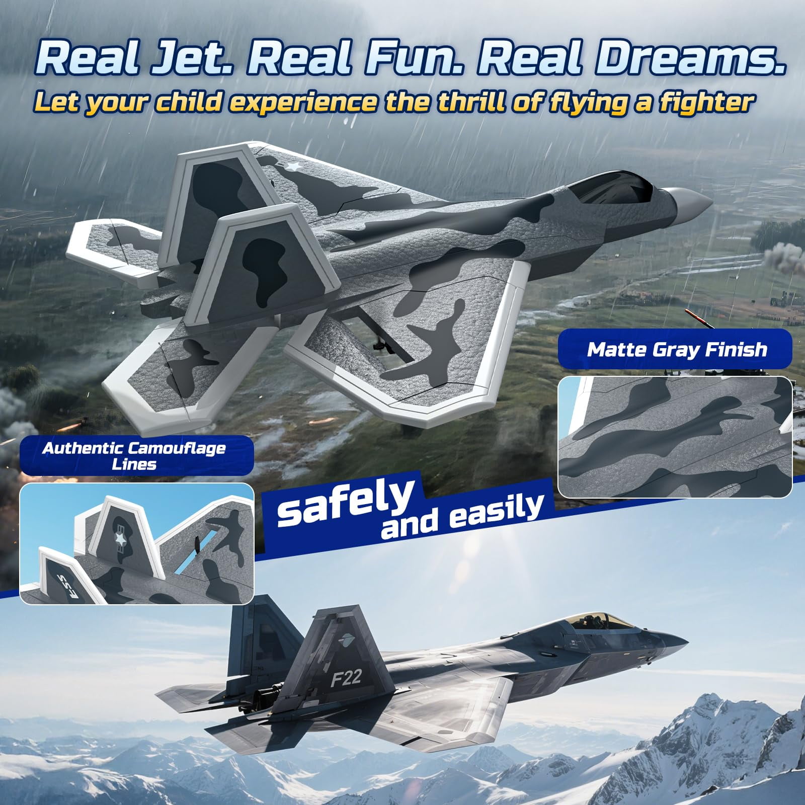 DEERC RC Plane, Remote Control Eagle Plane, RTF Airplane, 2.4GHZ 2CH Flying Bird with 2 Batteries & Propeller 6-axis Gyro Stabilizer, Easy to Fly for Beginners Adults Kids Boys