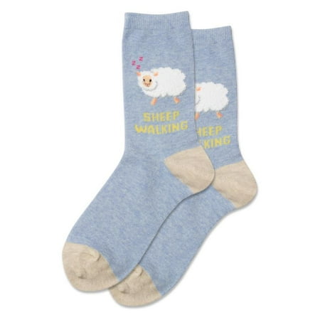 

Hot Sox Womens Fuzzy Sheep Walking Crew Socks 9-11 Blue Heather