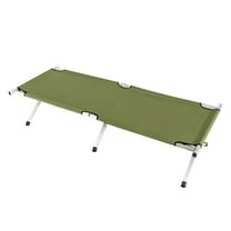 Hassch Folding Camp Bed 74x25cm Single Camping Cot for Adult, Army Green