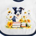 thumbnail image 4 of Inktastic Bookworm Border Collie Girls Baby Bib, 4 of 4