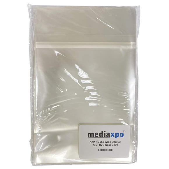 Mediaxpo 500 OPP Plastic Wrap Bag for Slim DVD Case 7mm