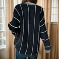 thumbnail image 4 of GEWSEY Womens Oversized Striped Tunic Sweaters Casual V Neck Long Sleeve Color Block Knit Pullover Jumper Tops (Blue, L), 4 of 5