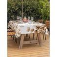 thumbnail image 2 of Outdoor Tablecloth with Umbrella Hole and Zipper, Brown Eucalyptus Leaves Rectangle Table Cloth 54x80 Inch Waterproof Tablecloth, Spring Summer Botanical Picnic Table Cover for Patio Camping, 2 of 7