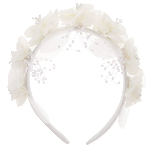 1pc mujeres novia flores diadema de boda cabello accesorio accesorio accesorio Prop (blanco)