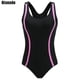 thumbnail image 1 of Traje de baño de entrenamiento de una pieza con espalda cruzada atlética conservadora para mujer, 1 of 5