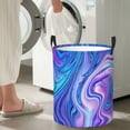 thumbnail image 5 of Daiia Swirl Blue And Purple Round Laundry Basket with Handles Thickened Waterproof Circular hamper,Dirty Clothes Storage Basket for Bedroom,Bathroom,College Dorm-Small, 5 of 6