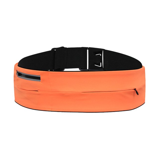 Riñonera fina para correr, senderismo, ciclismo, entrenamiento, ajustable, para teléfonos, dinero, llaves, color naranja