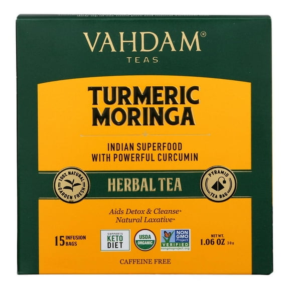 Vahdam Teas - Hrbl Tea Turmrc Mrnga - 15 CT