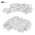 thumbnail image 2 of 84.75" Sleeper Sofa Bed, 2-in-1 Pull-Out Sofa Bed L-Shaped Couch with Storage Ottoman for Living Room, Bedroom Couch and Small Apartment, Beige, 2 of 9