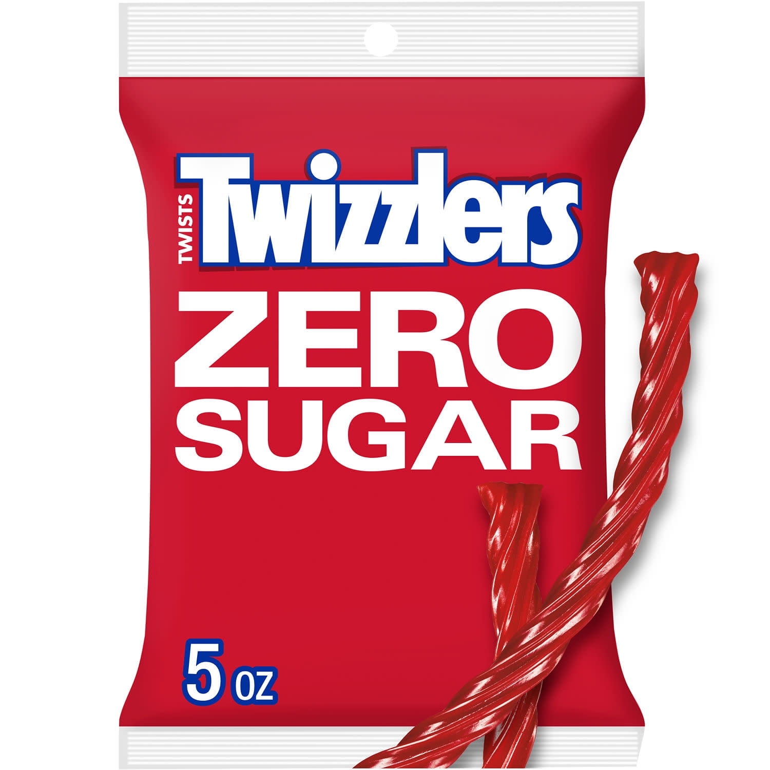 Twizzlers Zero Sugar Twists Strawberry Flavored Licorice Style Candy, 5 oz