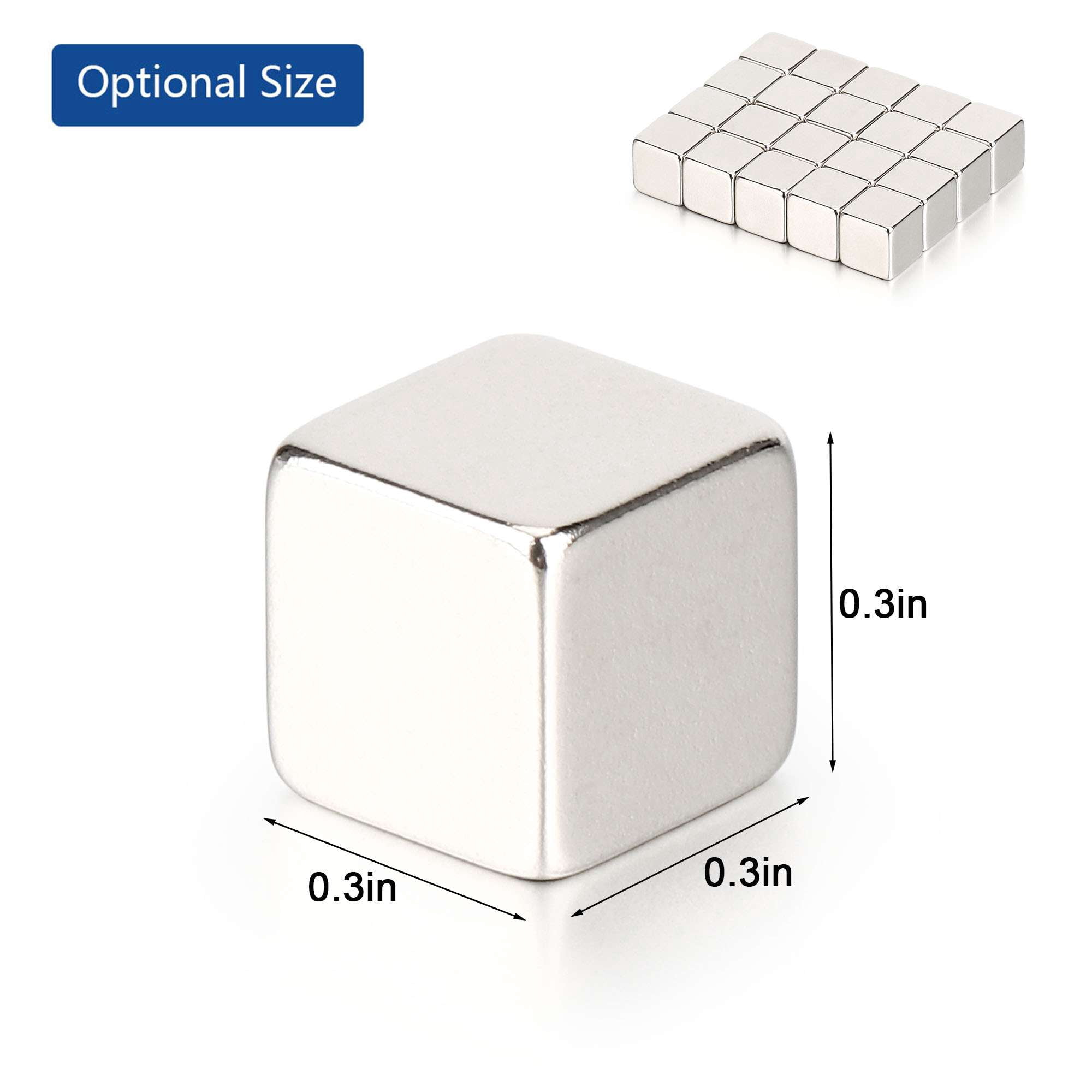 Spencer 80Pcs Cube Neodymium Magnets - 8x8x8mm Rare Earth Block Square Magnets Grade N45 Magnets Fridge Magnets for Office, DIY Crafts, Science, Whiteboard