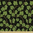 thumbnail image 1 of Vines Fabric by the Yard, Colorful Abstract Illustration of Rhythmic Botany Grape Leaves on Dark, Decorative Upholstery Fabric for Chairs & Home Accents, 5 Yards, Olive Green Black Amber by Ambesonne, 1 of 4