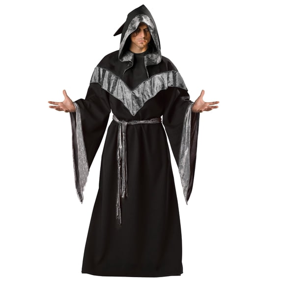 Dark Sorcerer Hooded Robe Halloween Costume for Adults, Adult One Size Fit Most, by Way to Celebrate