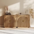 thumbnail image 7 of BELLEZE Fluted Sideboard Buffet Cabinet with Storage, Mid-Century Modern Console Table with Symmetrical Arched Doors, Elegant Credenza for Dining Room, Kitchen, and Living Room, Caramel 
Brown, 7 of 7